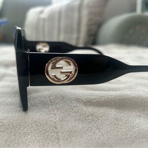 Gucci Black Frames with Gold Emblem